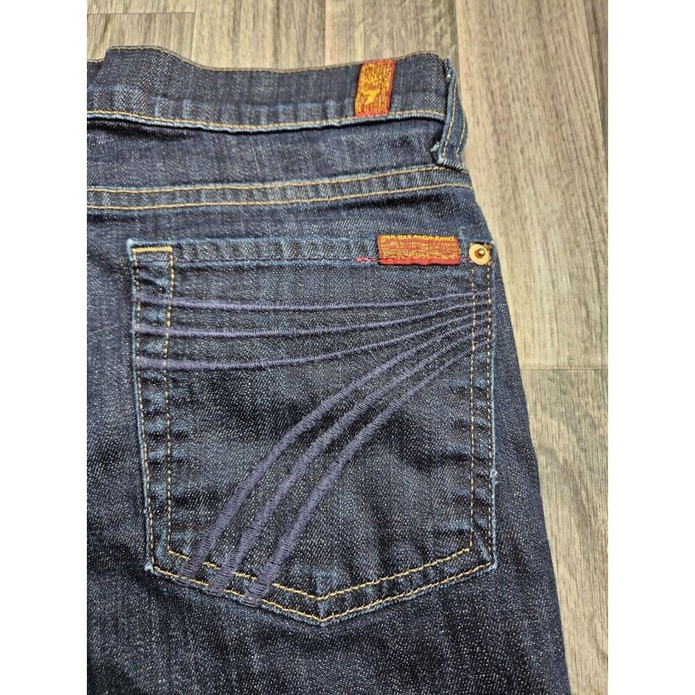 7 For All Mankind Womens Size 28 Distressed Embroidered Pockets Jeans Capris - Picture 3 of 14
